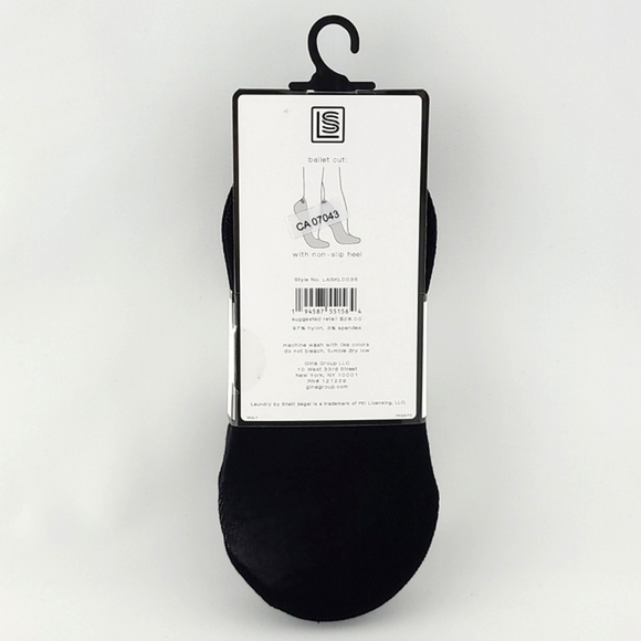 Laundry by Shelli Segal 6 Black Prs Ballet Cut Microfiber Liners Non-Slip Heel - Picture 2 of 6